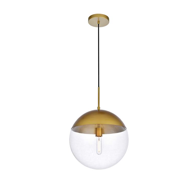 Image 4 Eclipse 1 Lt Brass Pendant With Clear Glass more views