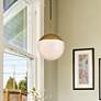 Thumbnail1 of Eclipse 1 Lt Brass Pendant With Frosted White Glass