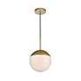 Thumbnail4 of Eclipse 1 Lt Brass Pendant With Frosted White Glass more views