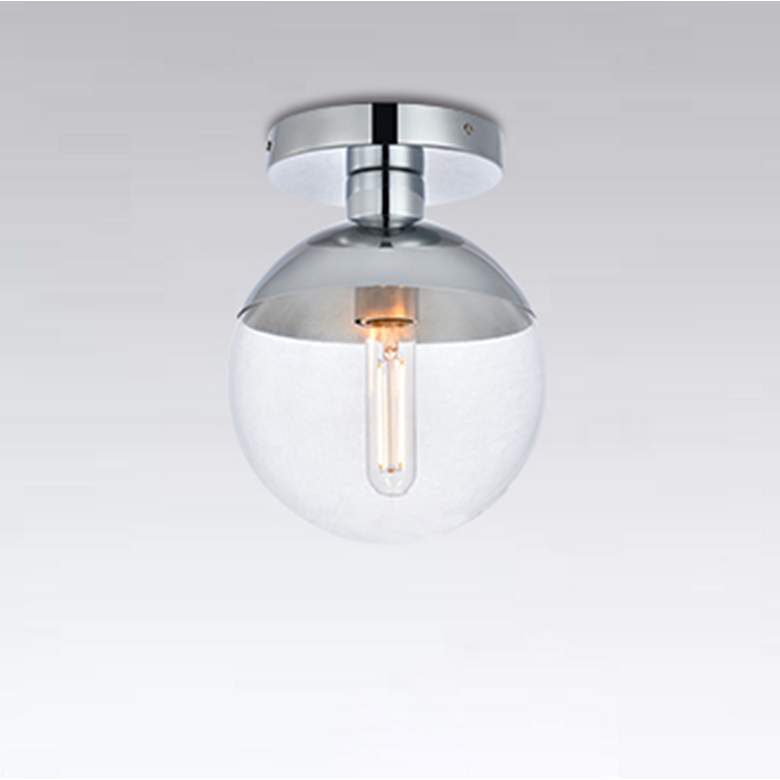 Image 1 Eclipse 1 Lt Chrome Flush Mount With Clear Glass