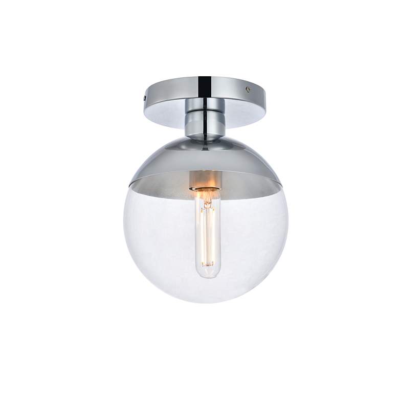 Image 4 Eclipse 1 Lt Chrome Flush Mount With Clear Glass more views