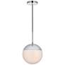 Eclipse 1 Lt Chrome Pendant With Frosted White Glass
