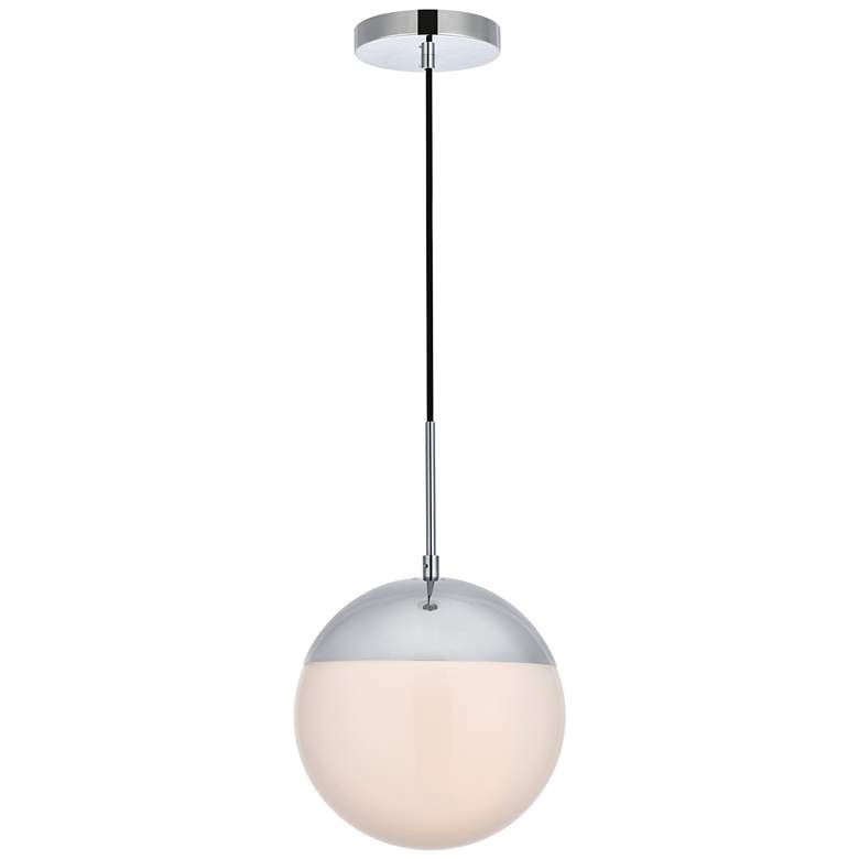 Image 1 Eclipse 1 Lt Chrome Pendant With Frosted White Glass