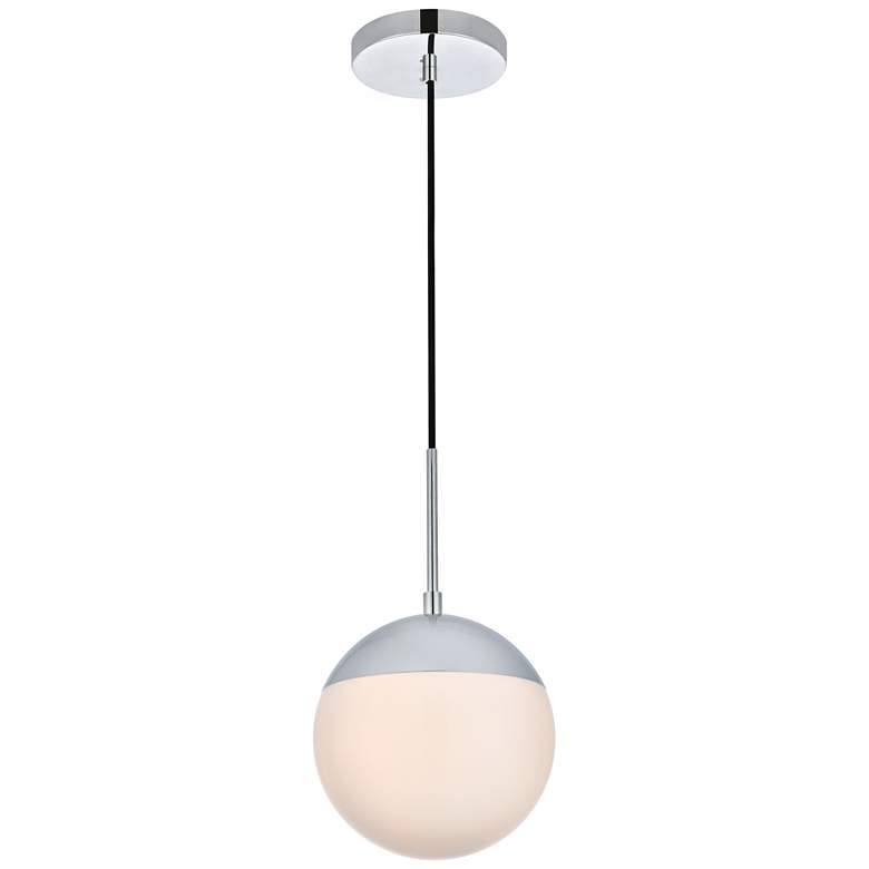 Image 1 Eclipse 1 Lt Chrome Pendant With Frosted White Glass
