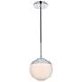 Eclipse 1 Lt Chrome Pendant With Frosted White Glass