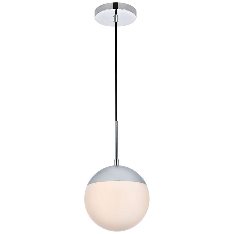 Image 1 Eclipse 1 Lt Chrome Pendant With Frosted White Glass