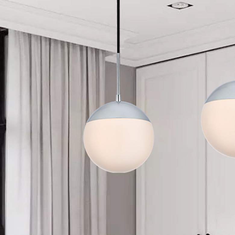 Image 1 Eclipse 1 Lt Chrome Pendant With Frosted White Glass