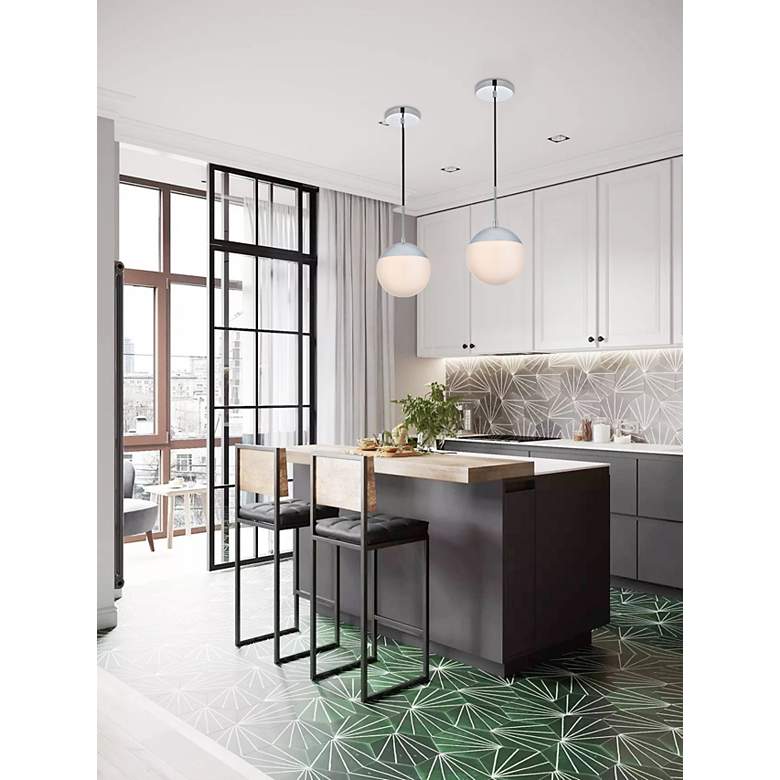Image 3 Eclipse 1 Lt Chrome Pendant With Frosted White Glass more views