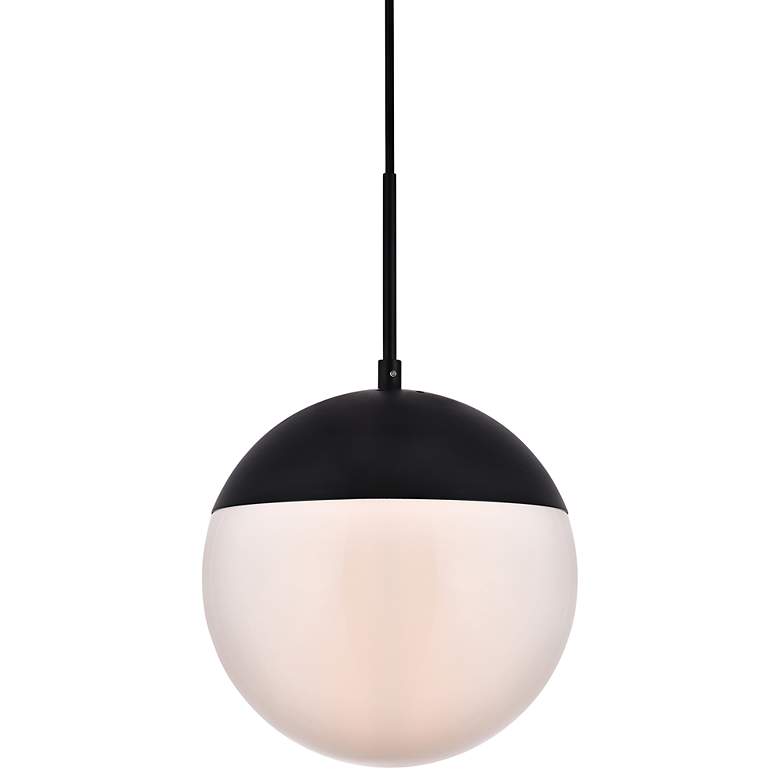 Image 2 Eclipse 10" Wide Black Globe Mini Pendant