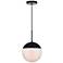 Eclipse 10" Wide Black Globe Mini Pendant