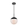 5_Eclipse 10" Wide Black Globe Mini Pendant more views