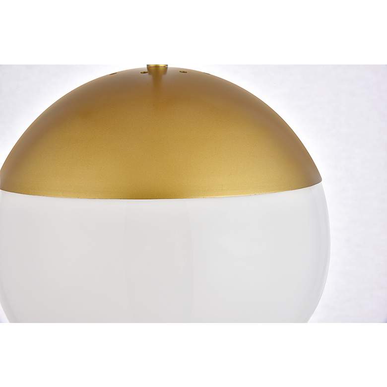 Image 5 Eclipse 10" Wide Brass Globe Mini Pendant w/ White Glass more views