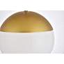 5_Eclipse 10" Wide Brass Globe Mini Pendant w/ White Glass more views