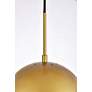 6_Eclipse 10" Wide Brass Globe Mini Pendant w/ White Glass more views