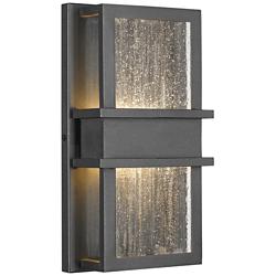 Eclipse 12&quot; High Black Metal LED Outdoor Wall Light