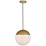 3_Eclipse 12" Wide Brass Globe Mini Pendant