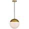 Eclipse 12" Wide Brass Globe Mini Pendant
