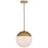 Eclipse 12" Wide Brass Globe Mini Pendant