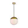 5_Eclipse 12" Wide Brass Globe Mini Pendant more views