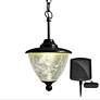 Watch A Video About the Eclipse Black Finish Outdoor Solar Powered LED Hanging Light