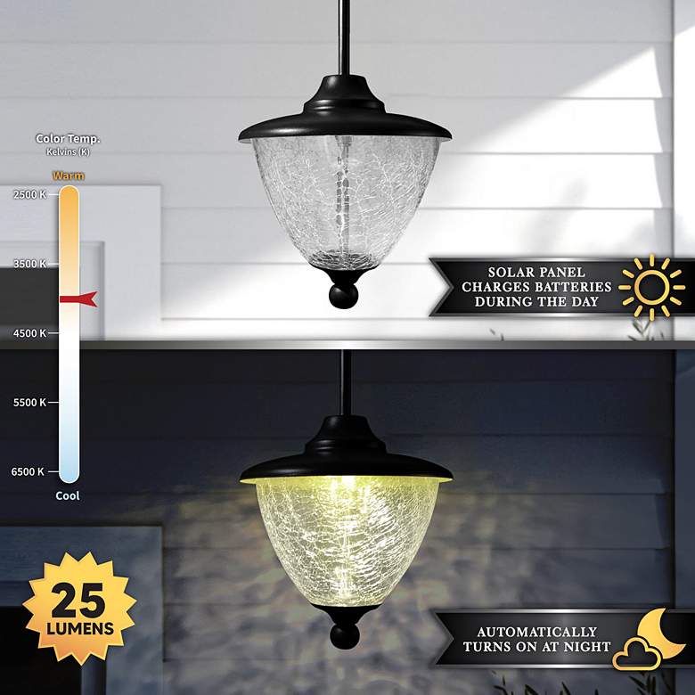 Image 3 Eclipse 13 inch High Black Finish Outdoor Solar Powered LED Hanging Light more views