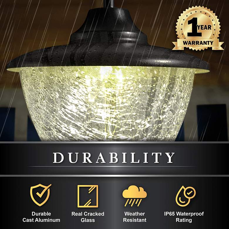 Image 5 Eclipse 13" High Black Finish Outdoor Solar Powered LED Hanging Light more views