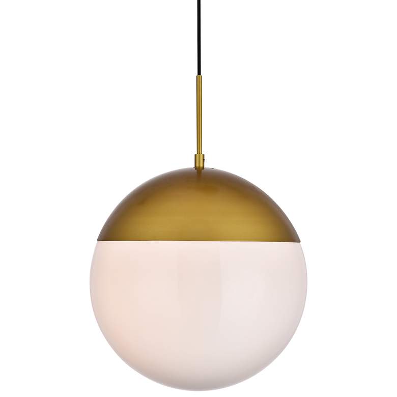 Image 1 Eclipse 14" Wide Brass Globe Pendant Light