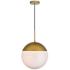 Eclipse 14" Wide Brass Globe Pendant Light