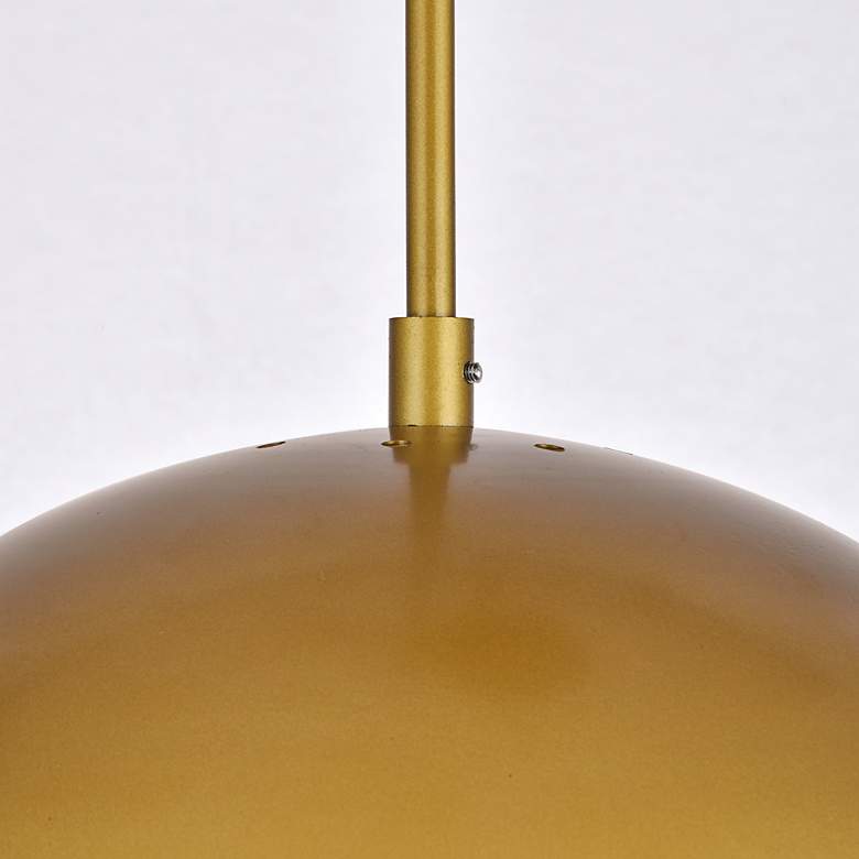 Image 3 Eclipse 14" Wide Brass Globe Pendant Light more views