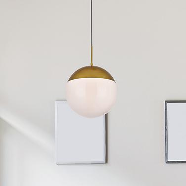 Eclipse 14" Wide Brass Globe Pendant Light