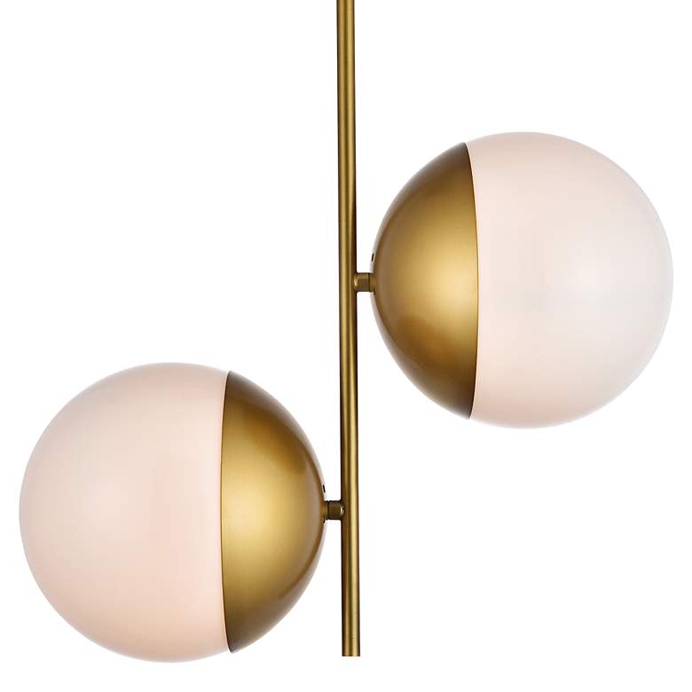 Image 3 Eclipse 17 1/4" Wide Brass and White 2-Light Pendant more views