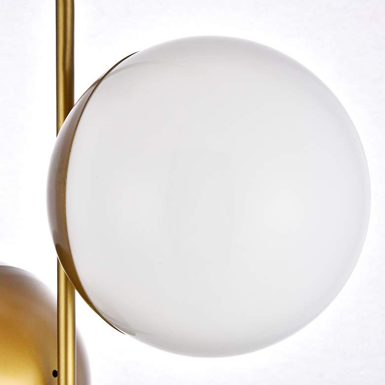 Image 5 Eclipse 17 1/4" Wide Brass and White 2-Light Pendant more views
