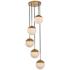 Eclipse 18" Wide 5-Light Modern Brass and White Globe 5-Light Pendant