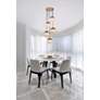 Thumbnail4 of Eclipse 18" Wide 5-Light Modern Brass and White Globe 5-Light Pendant more views