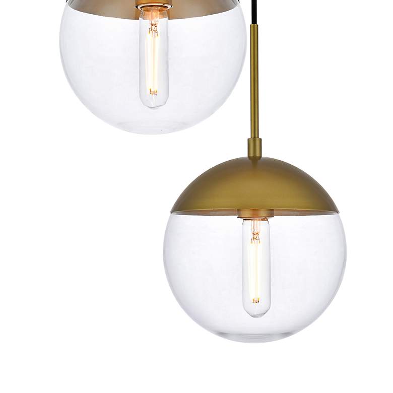 Image 3 Eclipse 18" Wide Brass Multi-Light Pendant more views