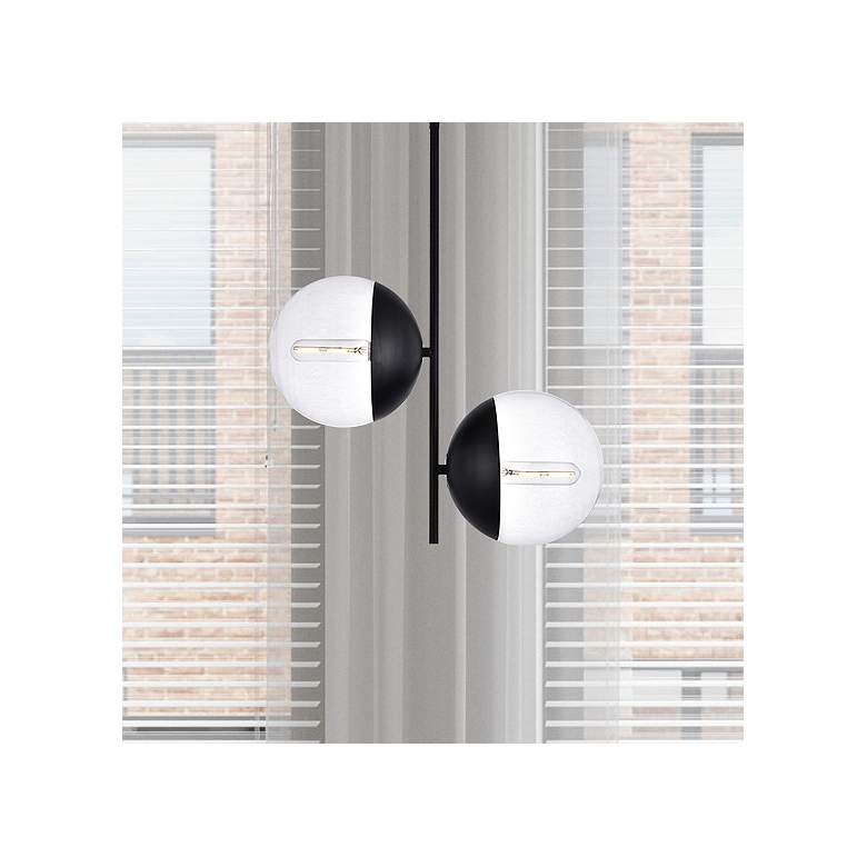 Image 1 Eclipse 2 Lts Black Pendant With Clear Glass
