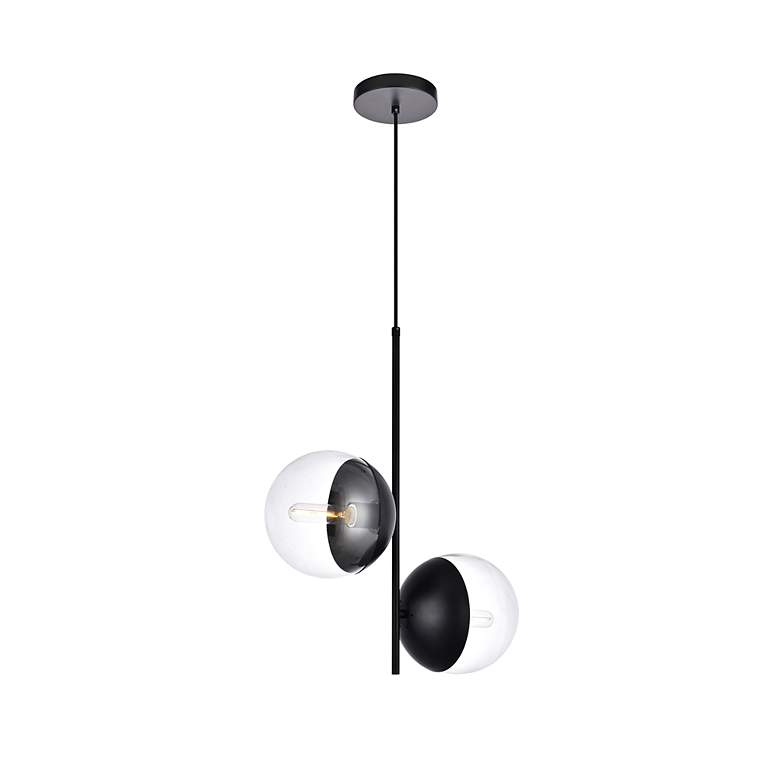 Image 4 Eclipse 2 Lts Black Pendant With Clear Glass more views