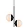 Eclipse 2 Lts Black Pendant With Frosted White Glass