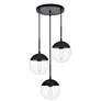 Eclipse 3 Lts Black Pendant With Clear Glass