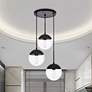 1_Eclipse 3 Lts Black Pendant With Clear Glass