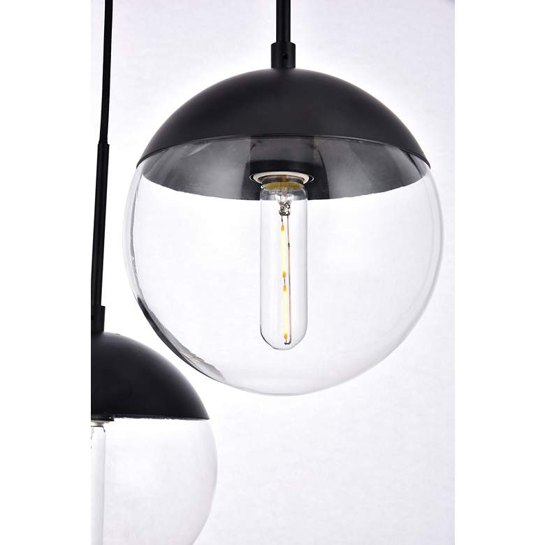 Image 6 Eclipse 3 Lts Black Pendant With Clear Glass more views
