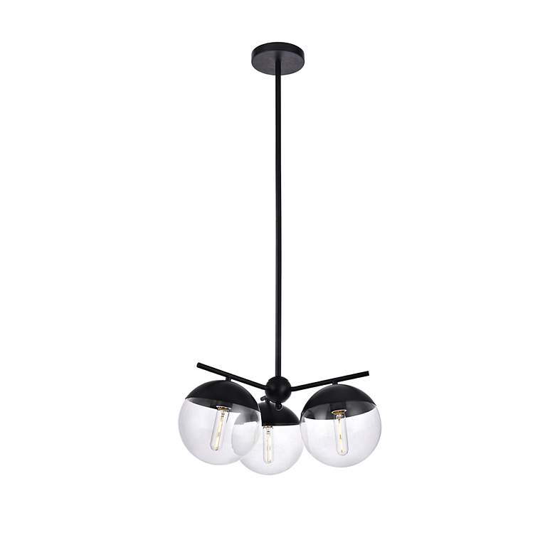 Image 4 Eclipse 3 Lts Black Pendant With Clear Glass more views