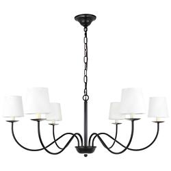 Eclipse 37" Wide Black 6-Light Chandelier