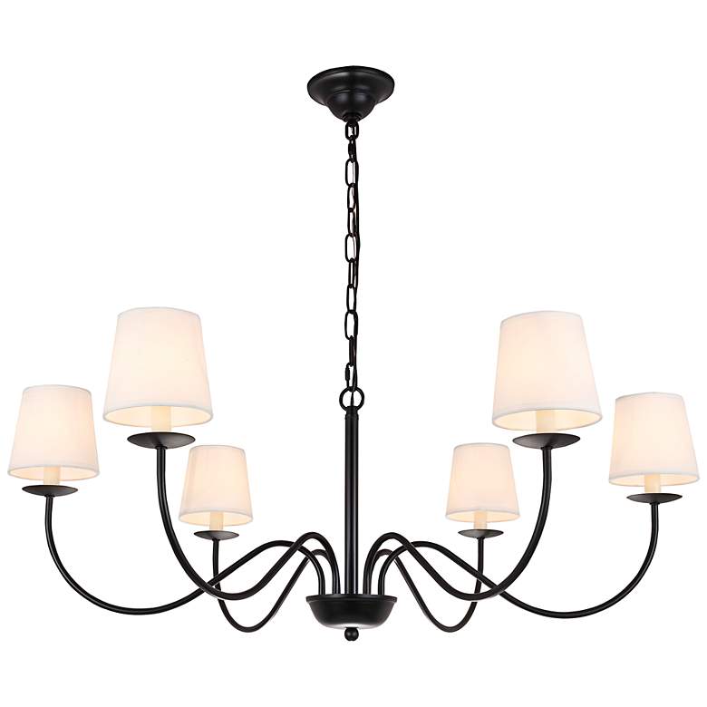 Image 6 Eclipse 37" Wide Black 6-Light Chandelier more views