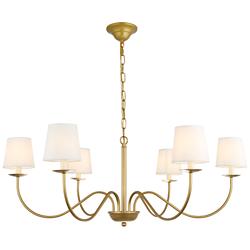 Eclipse 37" Wide Brass 6-Light Chandelier