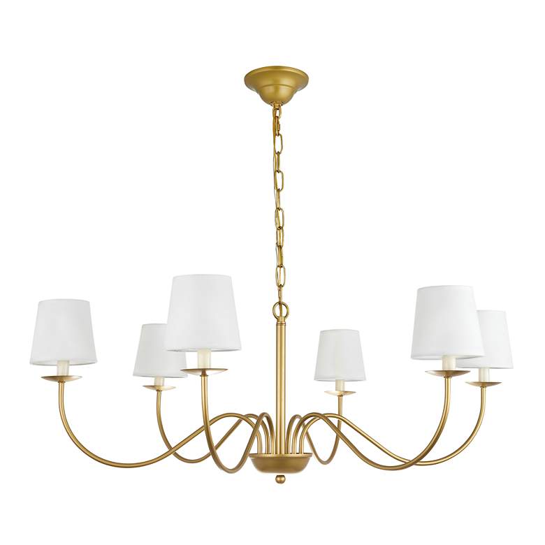 Image 7 Eclipse 37" Wide Brass 6-Light Chandelier more views