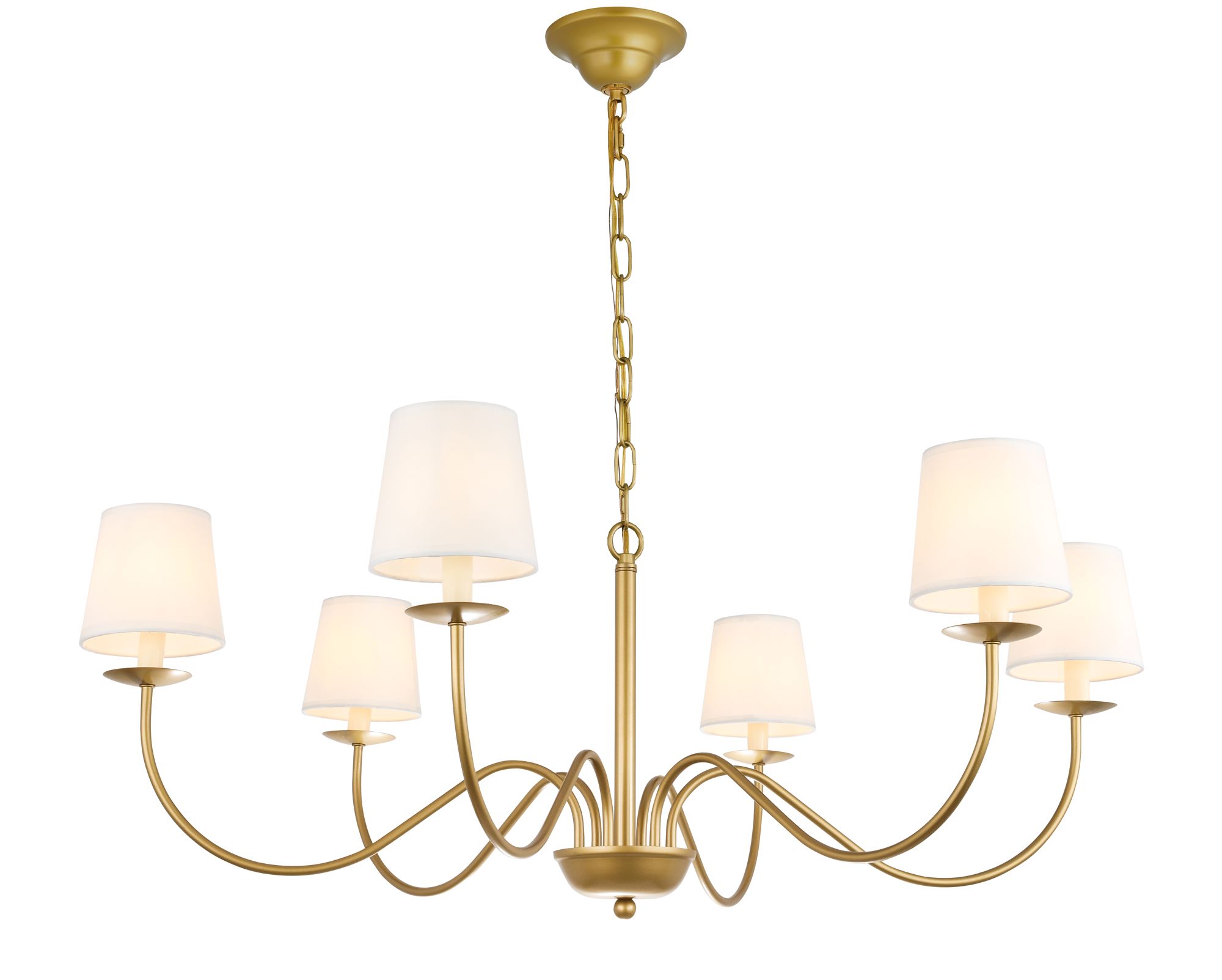 Eclipse 37" Wide Brass 6-Light Chandelier in scene