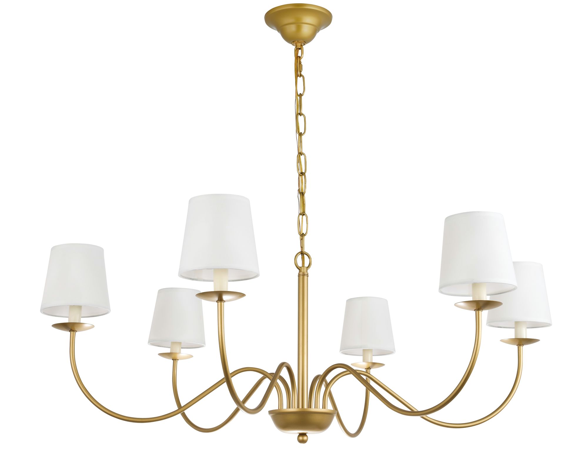 Eclipse 37" Wide Brass 6-Light Chandelier in scene