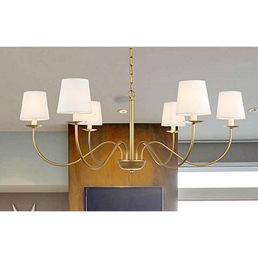 Eclipse 37" Wide Brass 6-Light Chandelier
