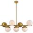Eclipse 43"W Brass 7-Light Linear Pendant w/ Frosted Glass